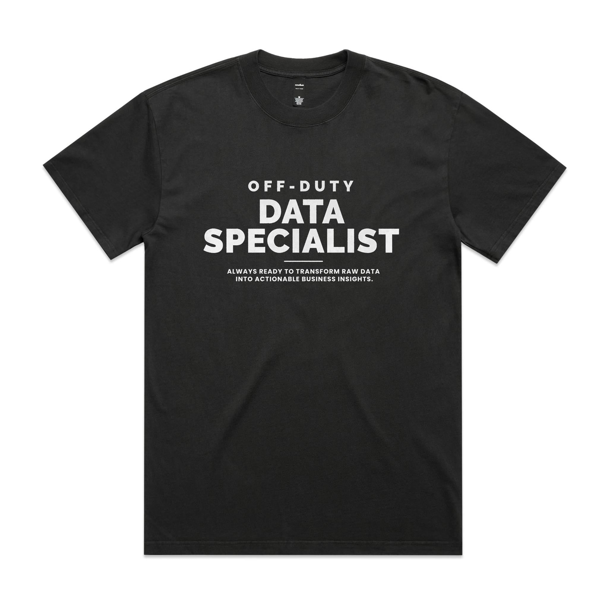 "Off-Duty Data Specialist" Heavy Faded Tee