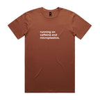"Running On Caffeine and Microplastics" T-Shirt