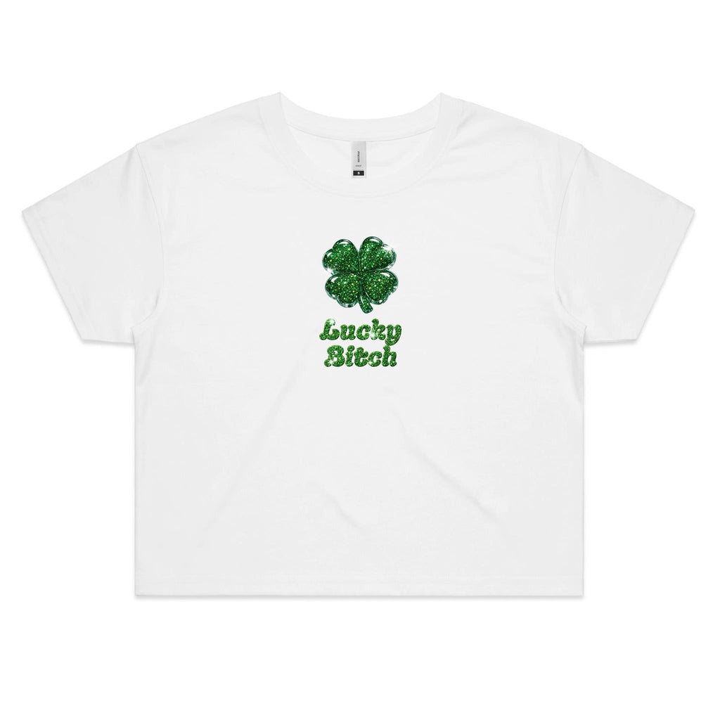 "Lucky Bitch" Cropped Tee
