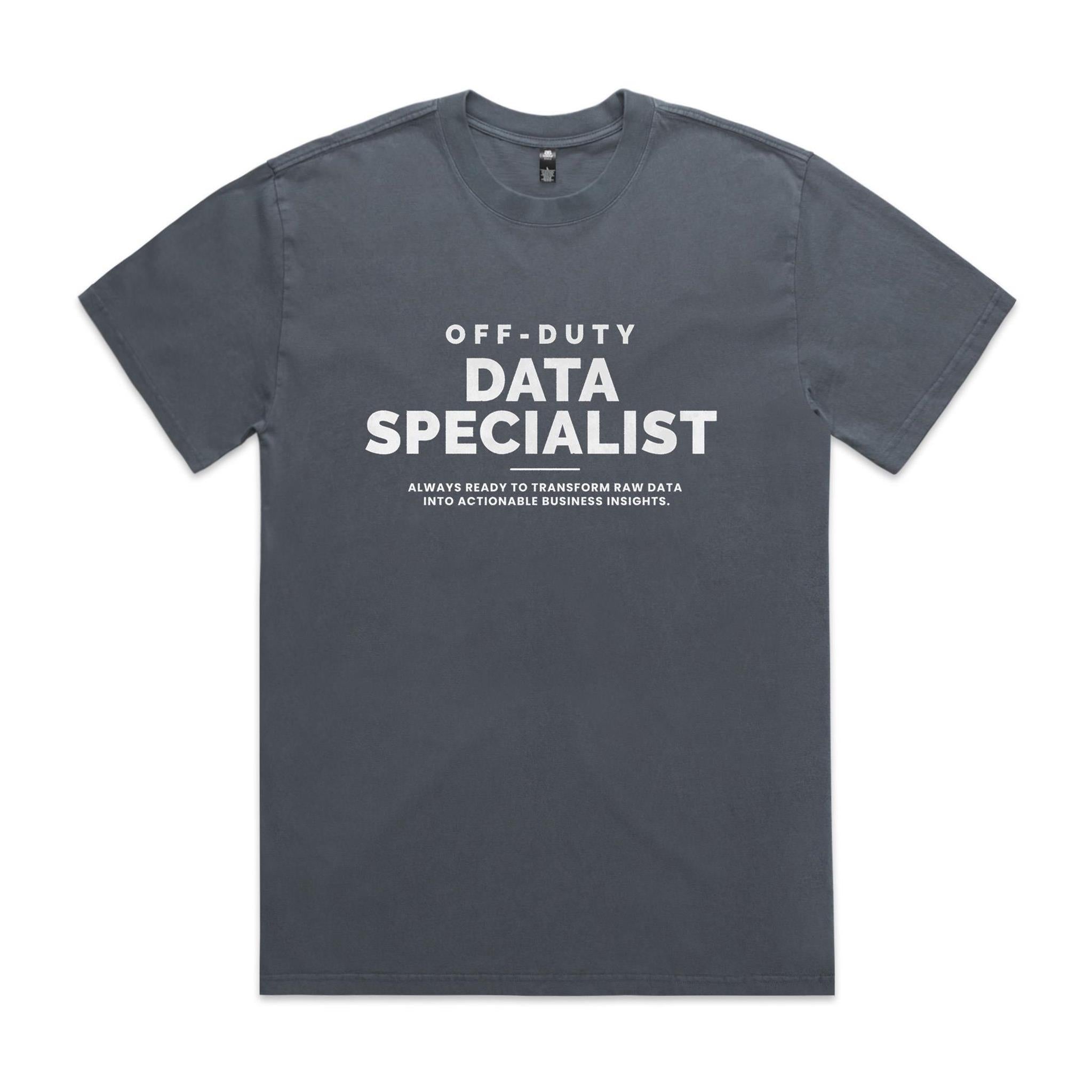 "Off-Duty Data Specialist" Heavy Faded Tee