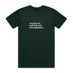 "Running On Caffeine and Microplastics" T-Shirt