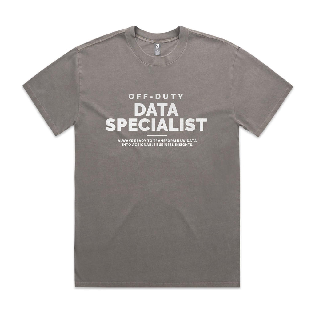 "Off-Duty Data Specialist" Heavy Faded Tee