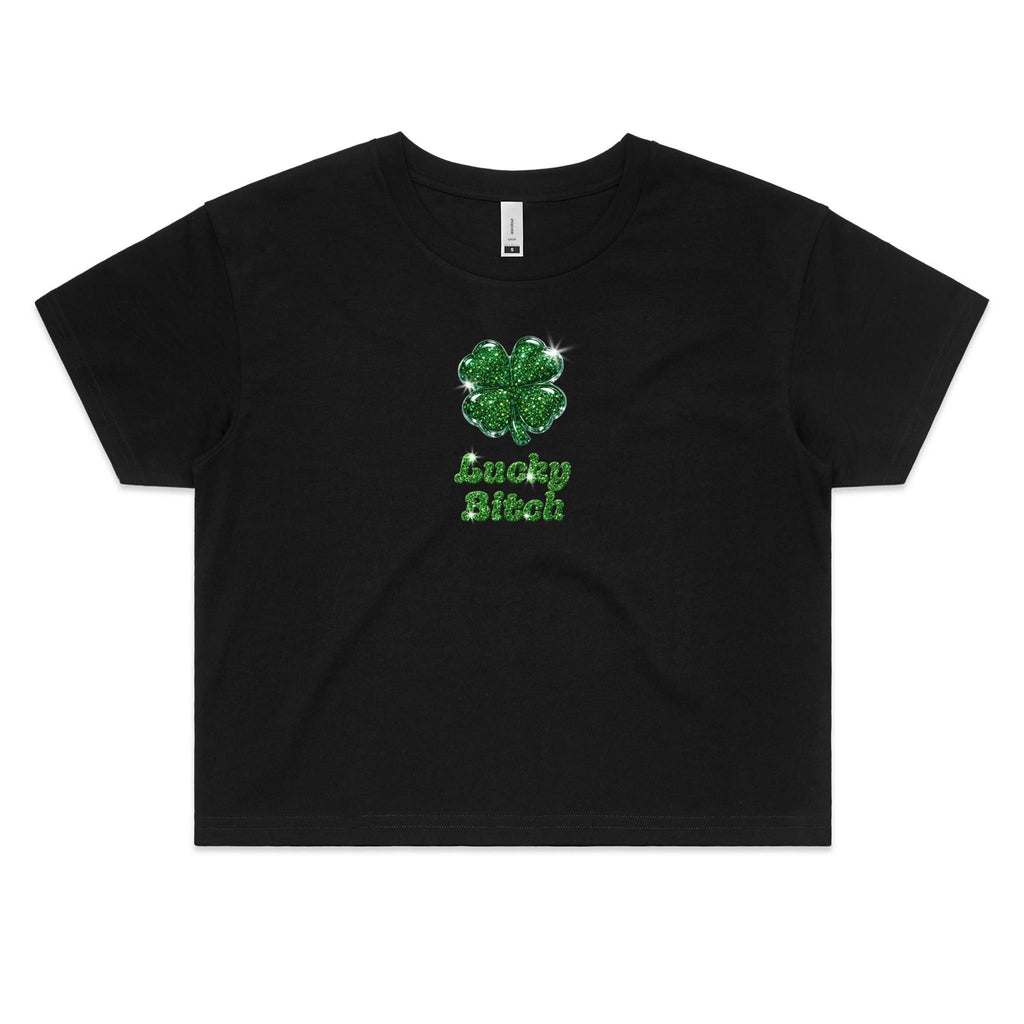 "Lucky Bitch" Cropped Tee