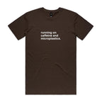 "Running On Caffeine and Microplastics" T-Shirt