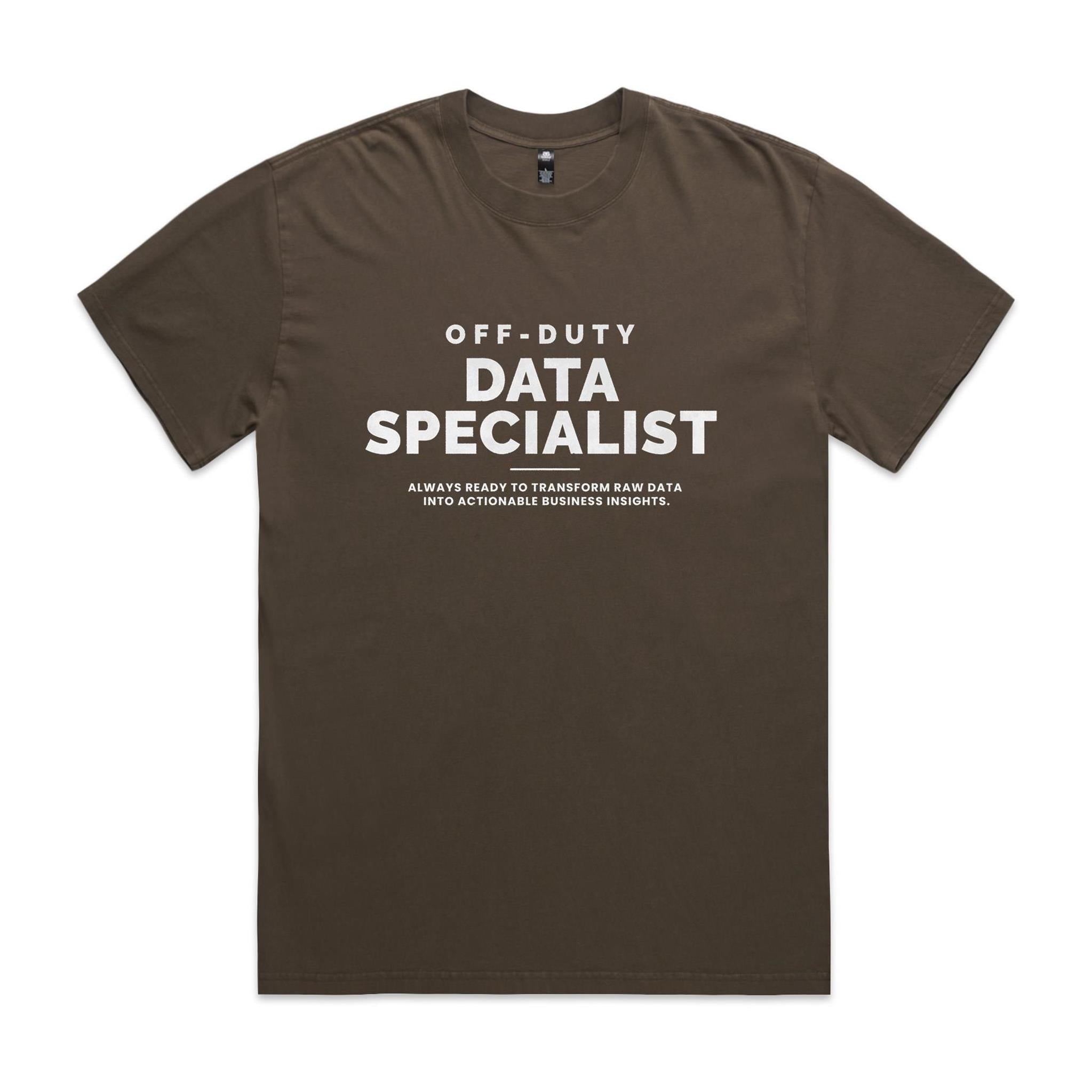 "Off-Duty Data Specialist" Heavy Faded Tee